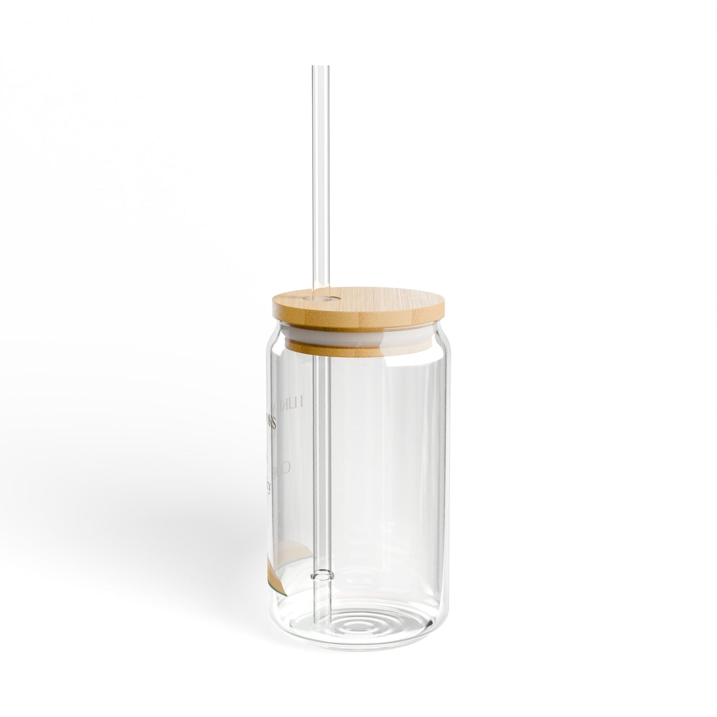 16oz Glass Sipper Cup with Bamboo Lid — "I Like My Books Cozy & My Coffee Icy"