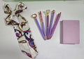 Purple Curated Bundle with 5 pens, mini notebook and bag scarf