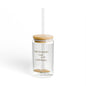16oz Glass Sipper Cup with Bamboo Lid — "I Like My Books Cozy & My Coffee Icy"