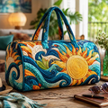 ☀️ Quilted Sun & Ocean Duffle Bag