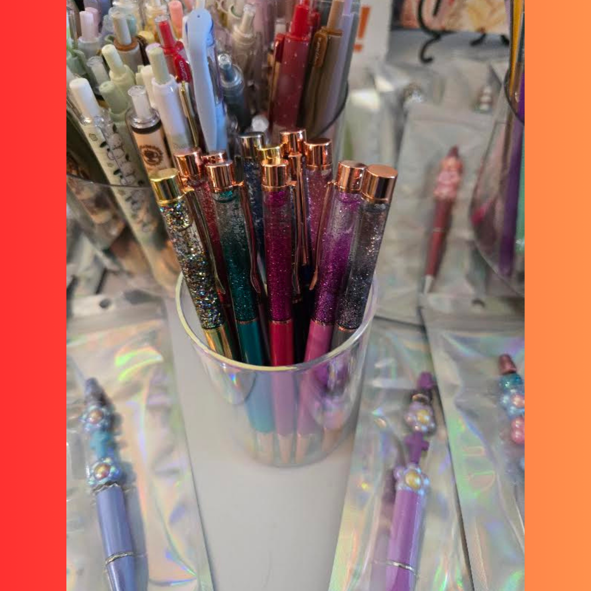 Glitter Crystal Metal Pen