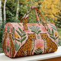 Quilted Cheetah Floral Duffle Bag 🐆🌸